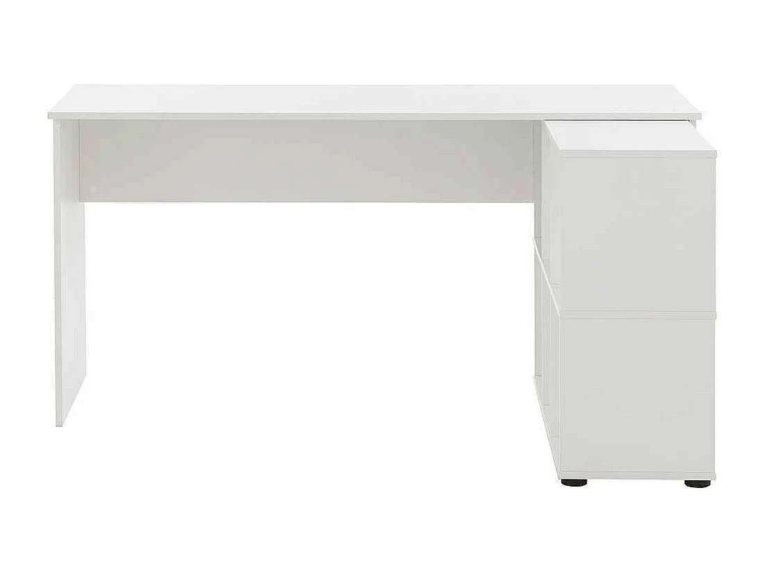 Winkelschreibtisch weiss Made in Germany Seitenregalen