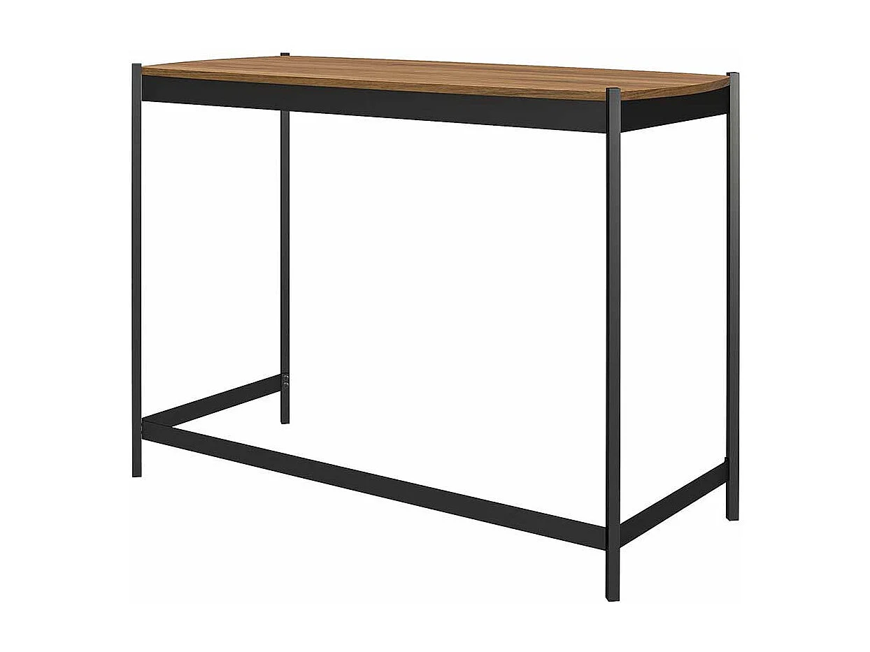 Homeoffice Schreibtisch in Walnussfarben Vierfußgestell