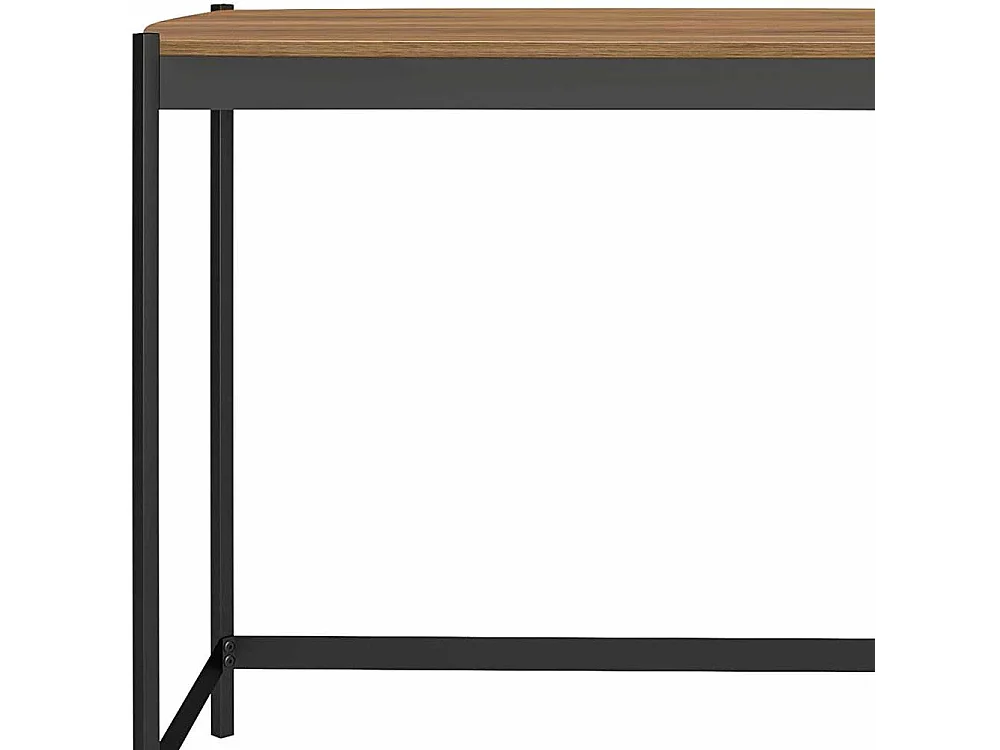 Homeoffice Schreibtisch in Walnussfarben Vierfußgestell