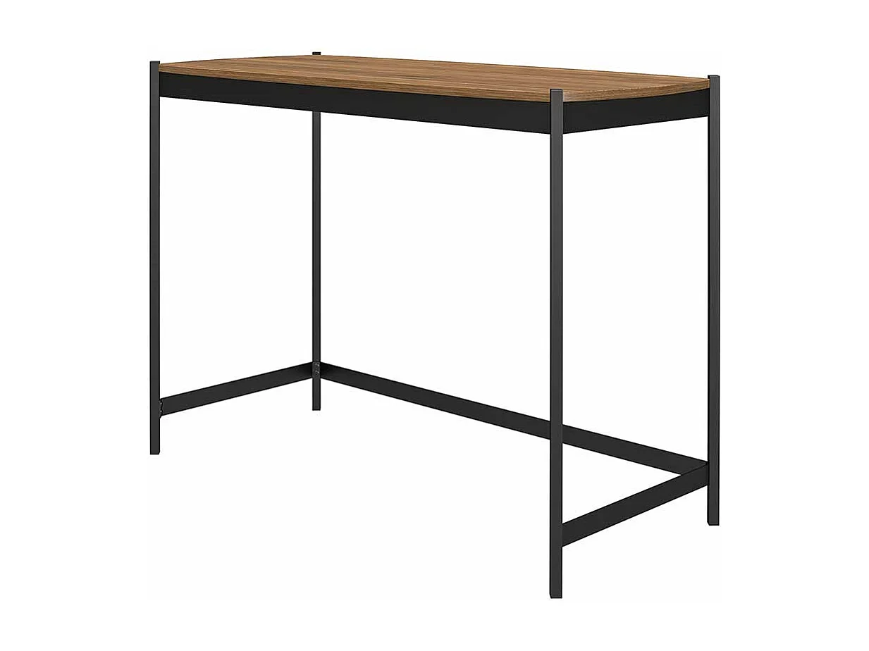 Homeoffice Schreibtisch in Walnussfarben Vierfußgestell