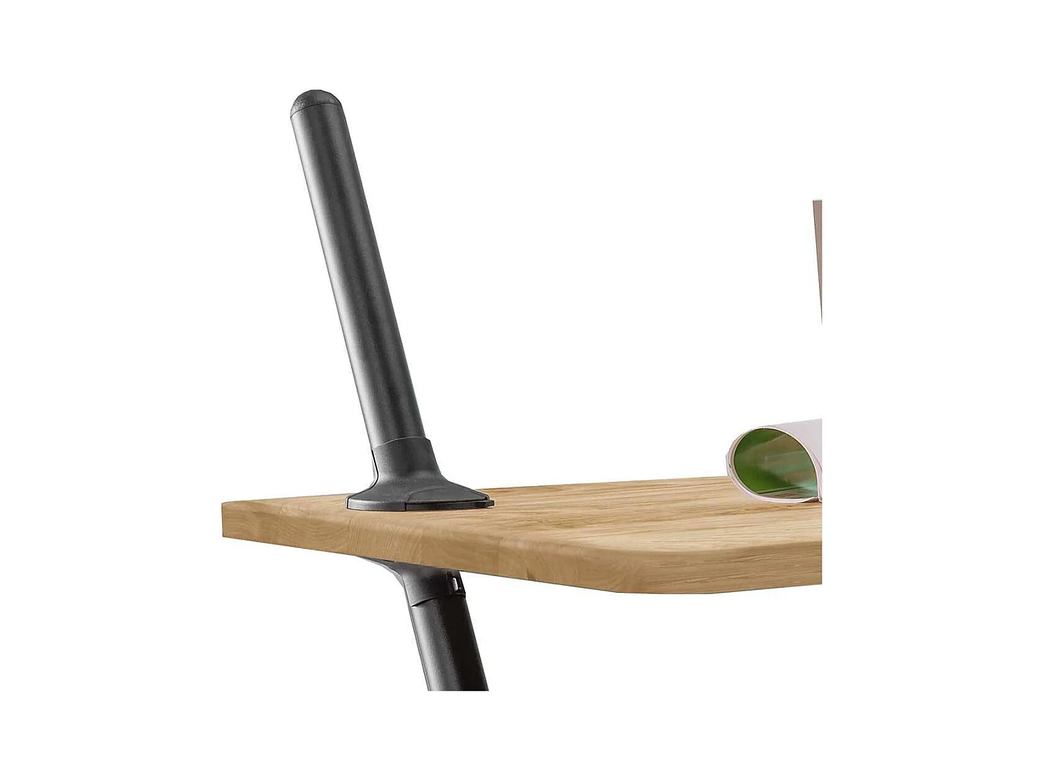 Verstellbarer Schreibtisch aus Eiche Massivholz und Metall 100 cm breit