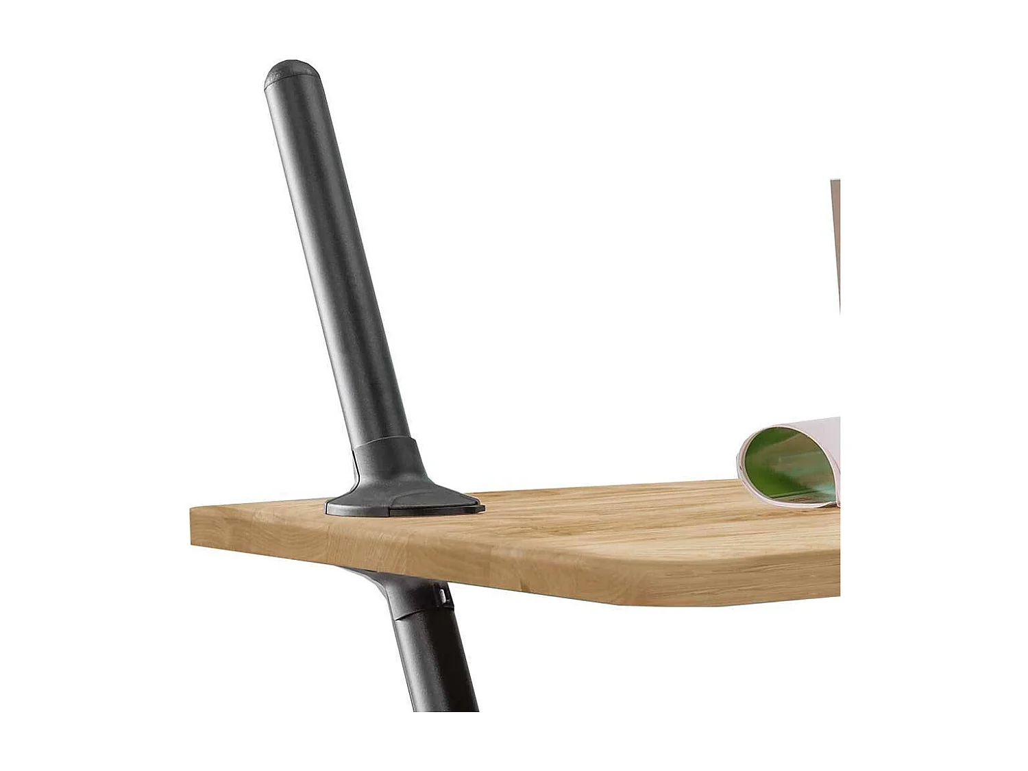 Verstellbarer Schreibtisch aus Eiche Massivholz und Metall 100 cm breit