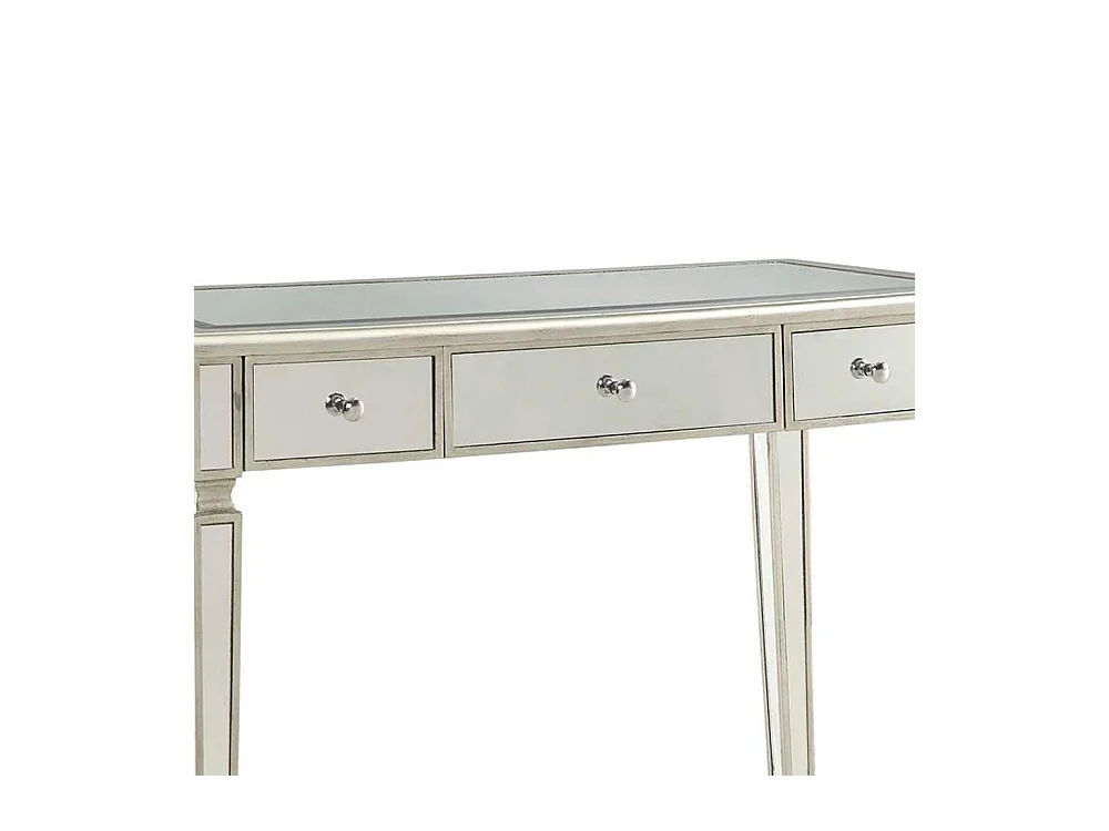 Moderner Laptop Schreibtisch mit Spiegelglas beschichtet 3 Schubladen