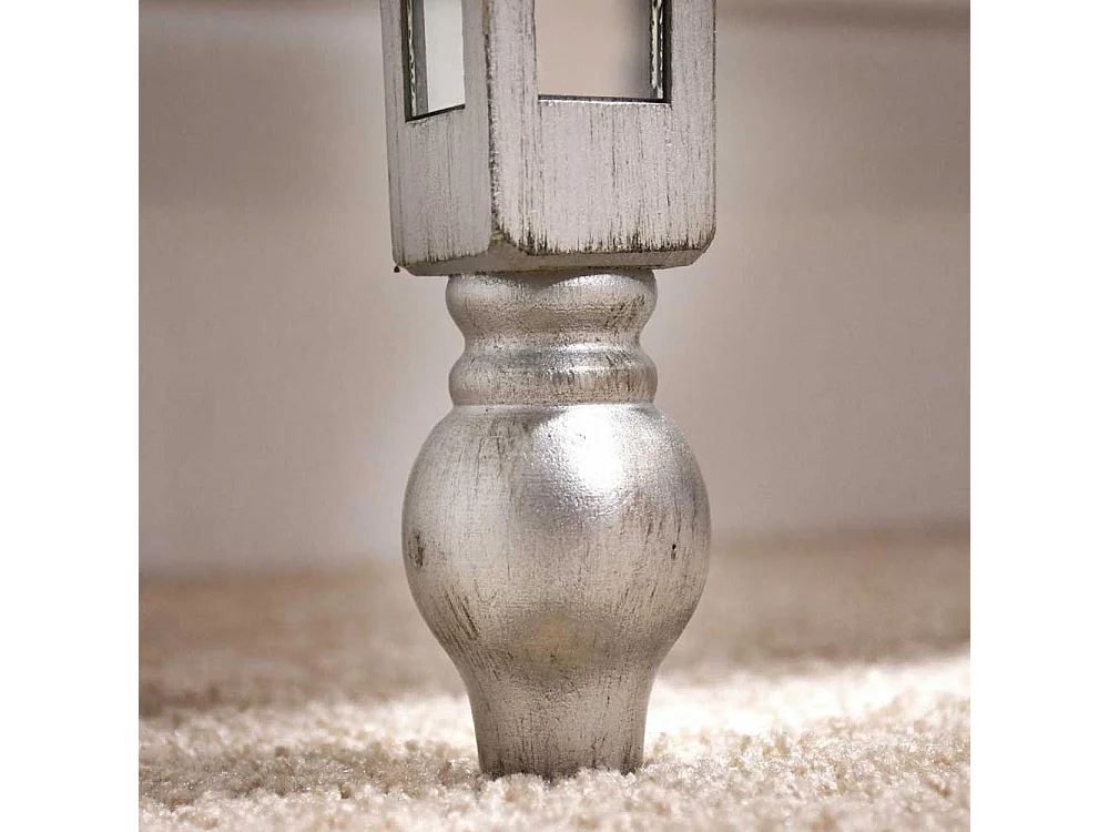 Moderner Laptop Schreibtisch mit Spiegelglas beschichtet 3 Schubladen