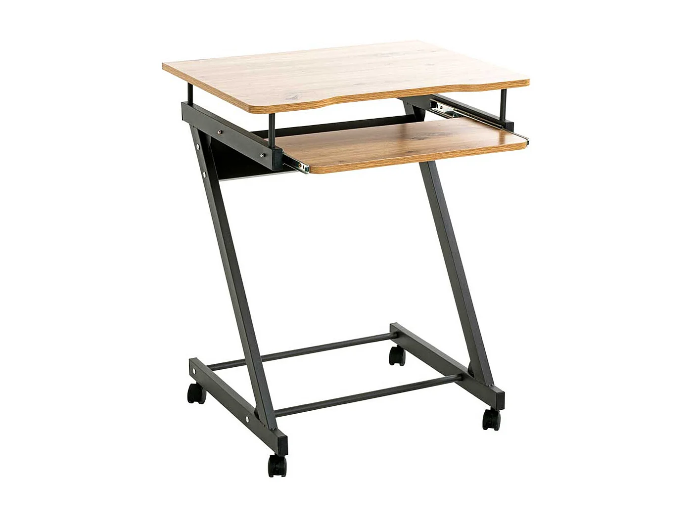 Laptopschreibtisch mit Rollen und Tastaturauszug 60 cm breit