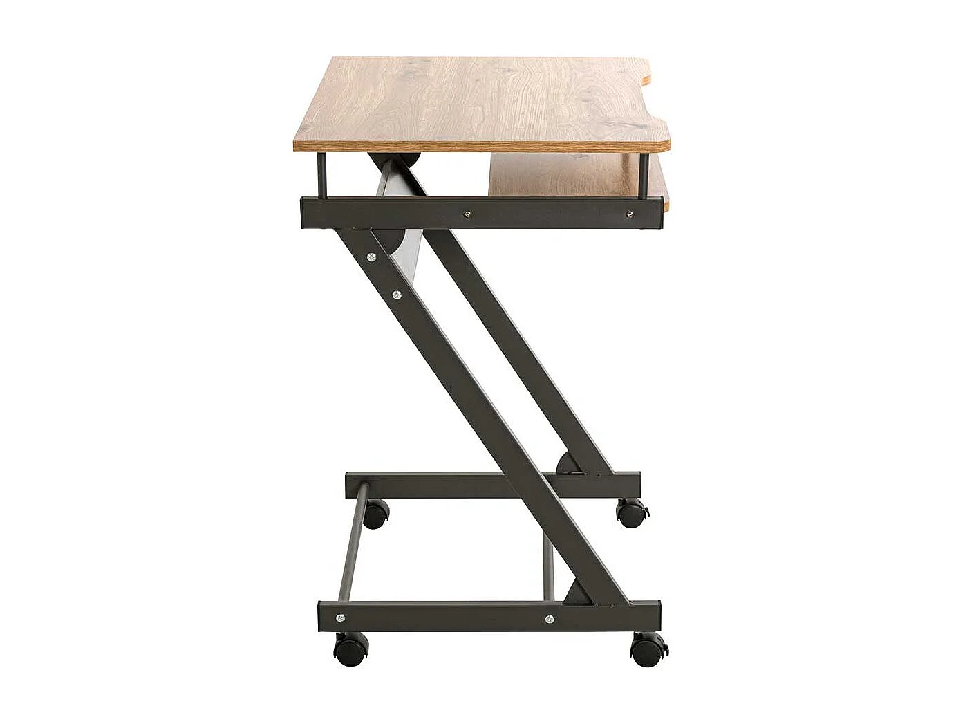 Laptopschreibtisch mit Rollen und Tastaturauszug 60 cm breit