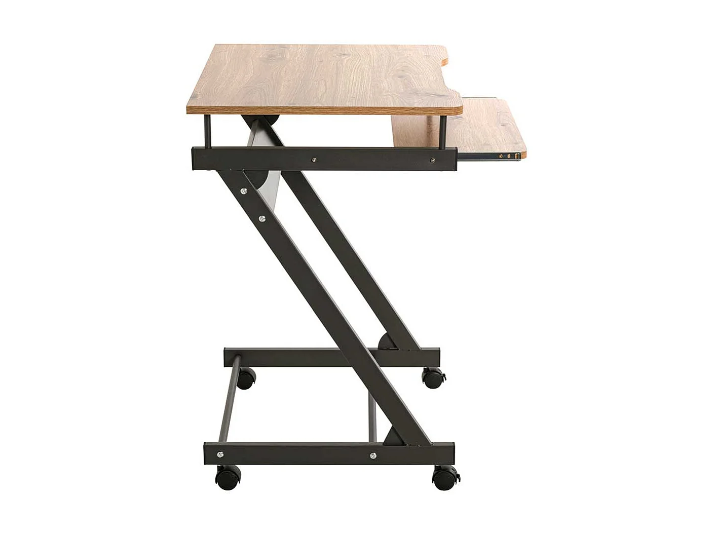 Laptopschreibtisch mit Rollen und Tastaturauszug 60 cm breit