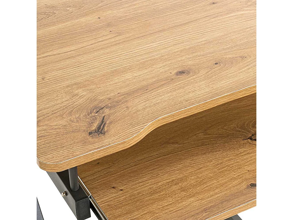 Laptopschreibtisch mit Rollen und Tastaturauszug 60 cm breit