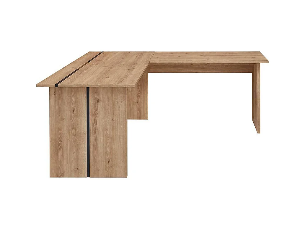 Eckcomputerschreibtisch in Wildeichefarben Schwarz