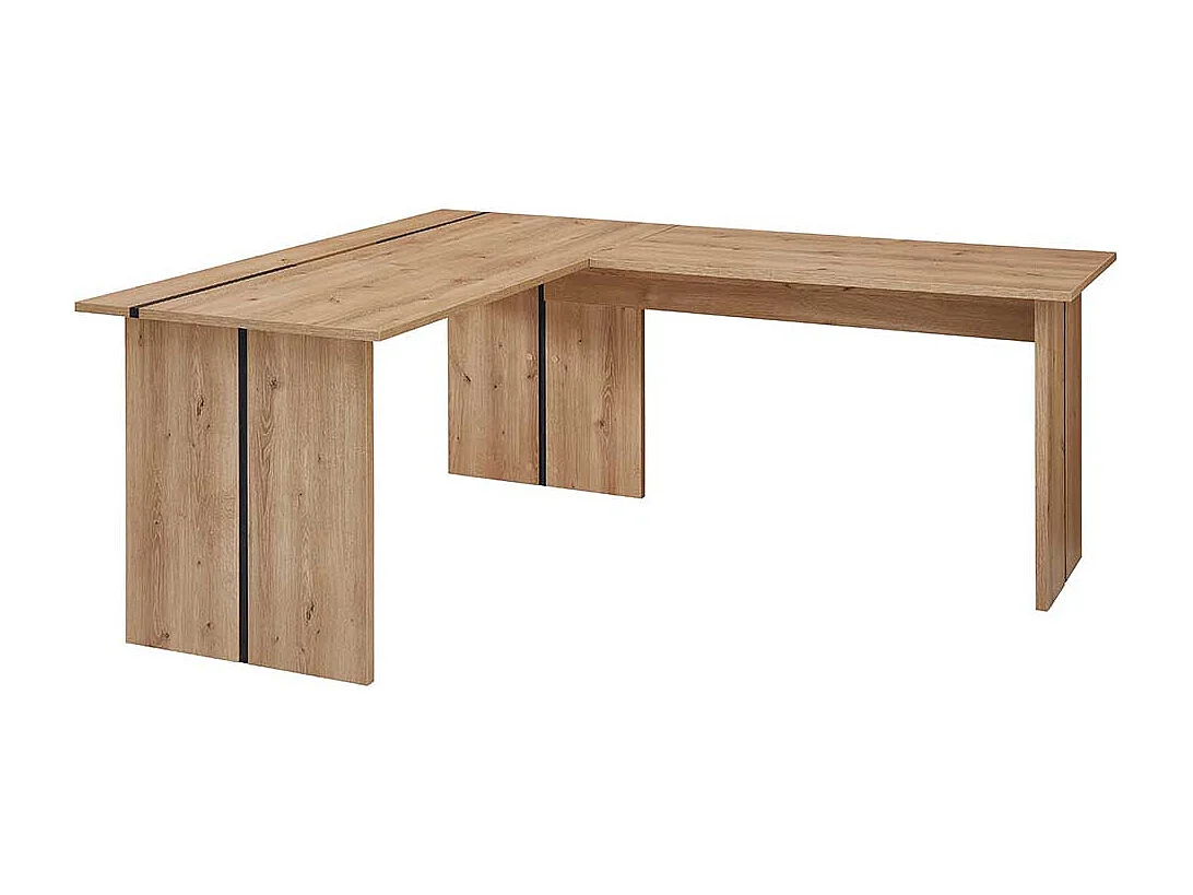 Eckcomputerschreibtisch in Wildeichefarben Schwarz