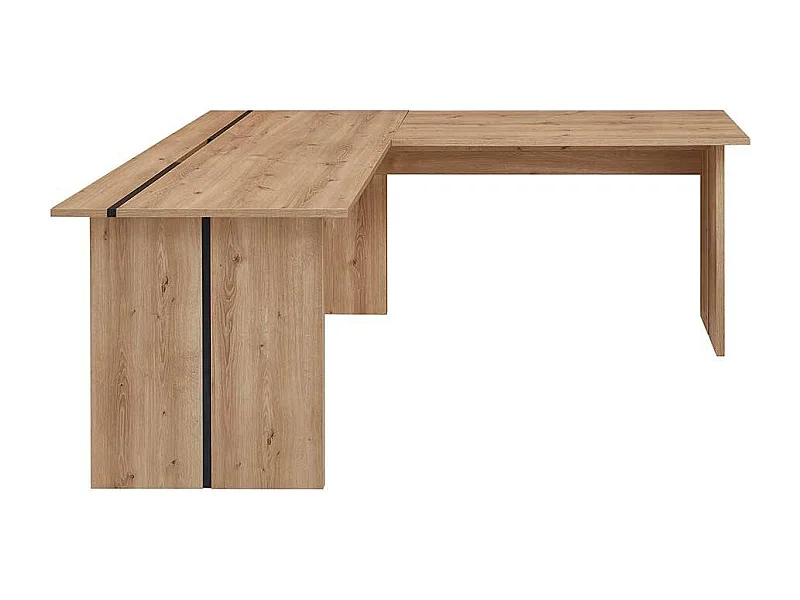 Eckcomputerschreibtisch in Wildeichefarben Schwarz