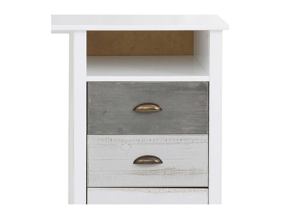 Schreibtisch Bürotisch in Weiß mit drei Schubladen