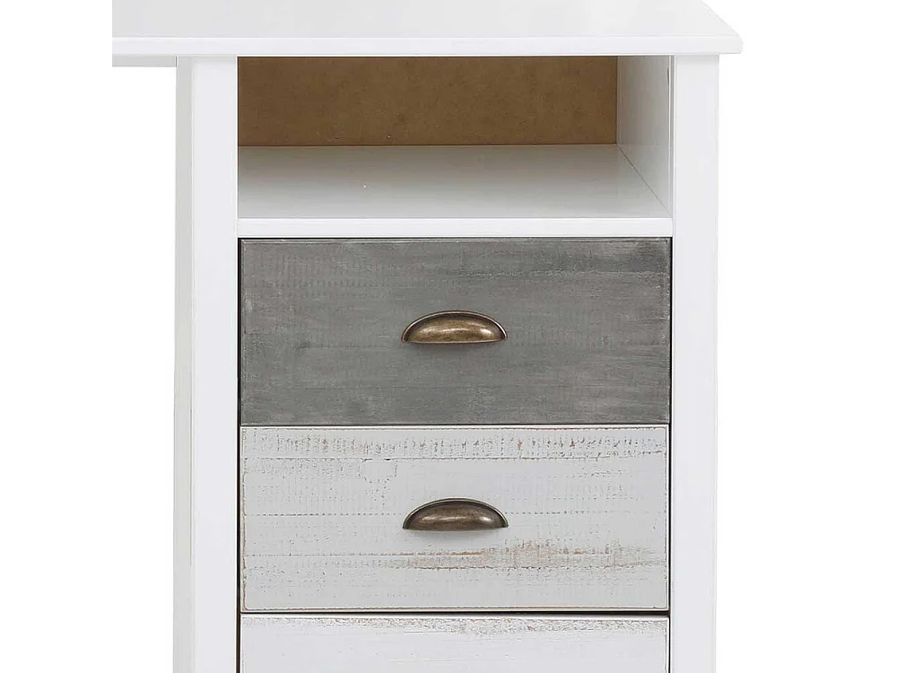 Schreibtisch Bürotisch in Weiß mit drei Schubladen