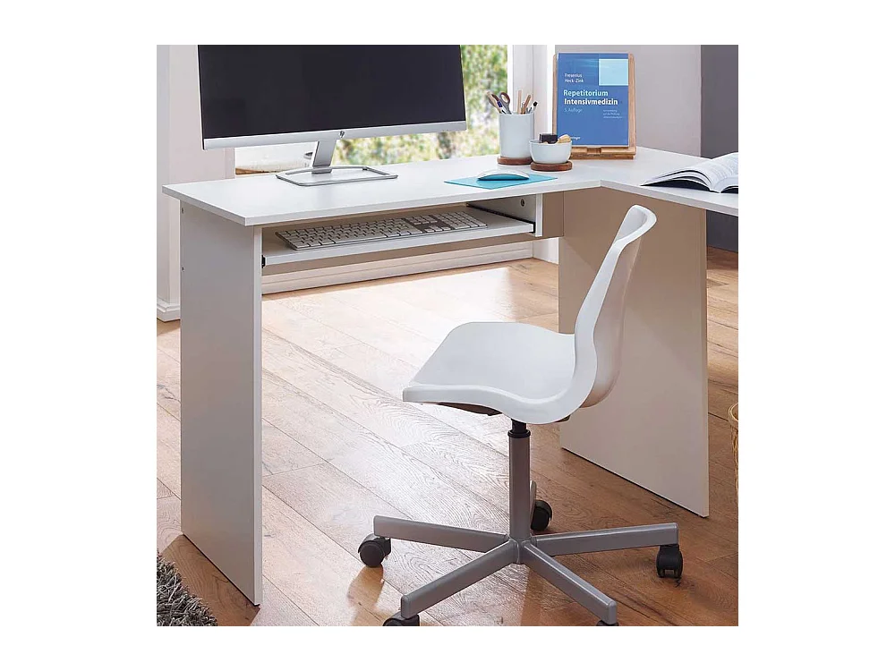 Bürotisch in Weiß Winkelform