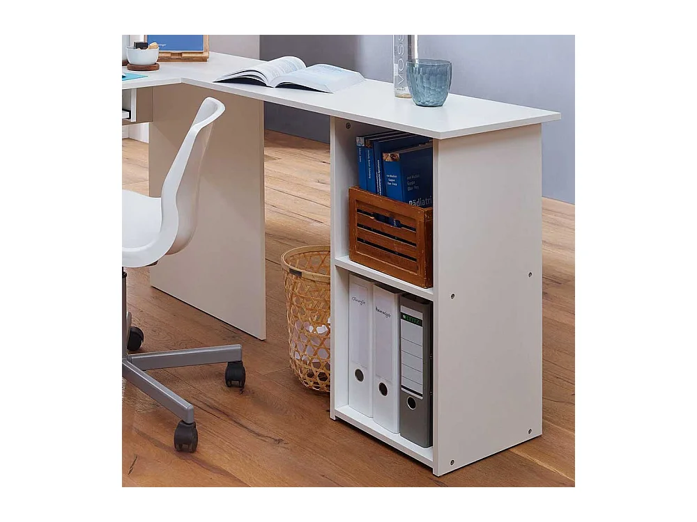 Bürotisch in Weiß Winkelform
