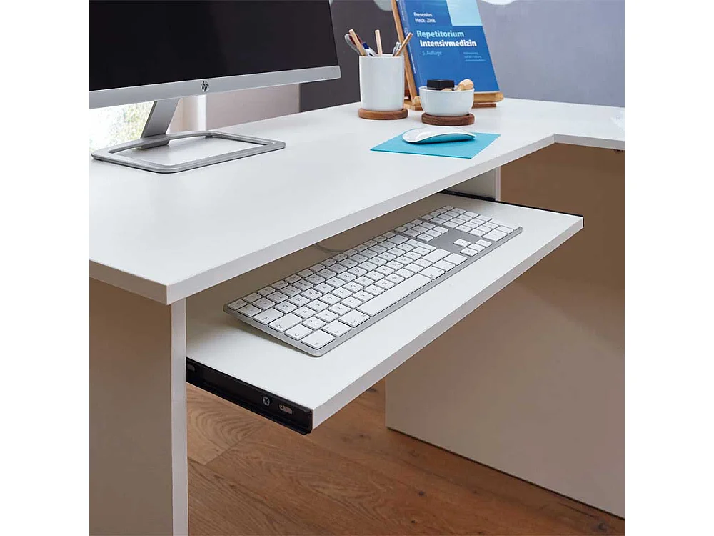 Bürotisch in Weiß Winkelform