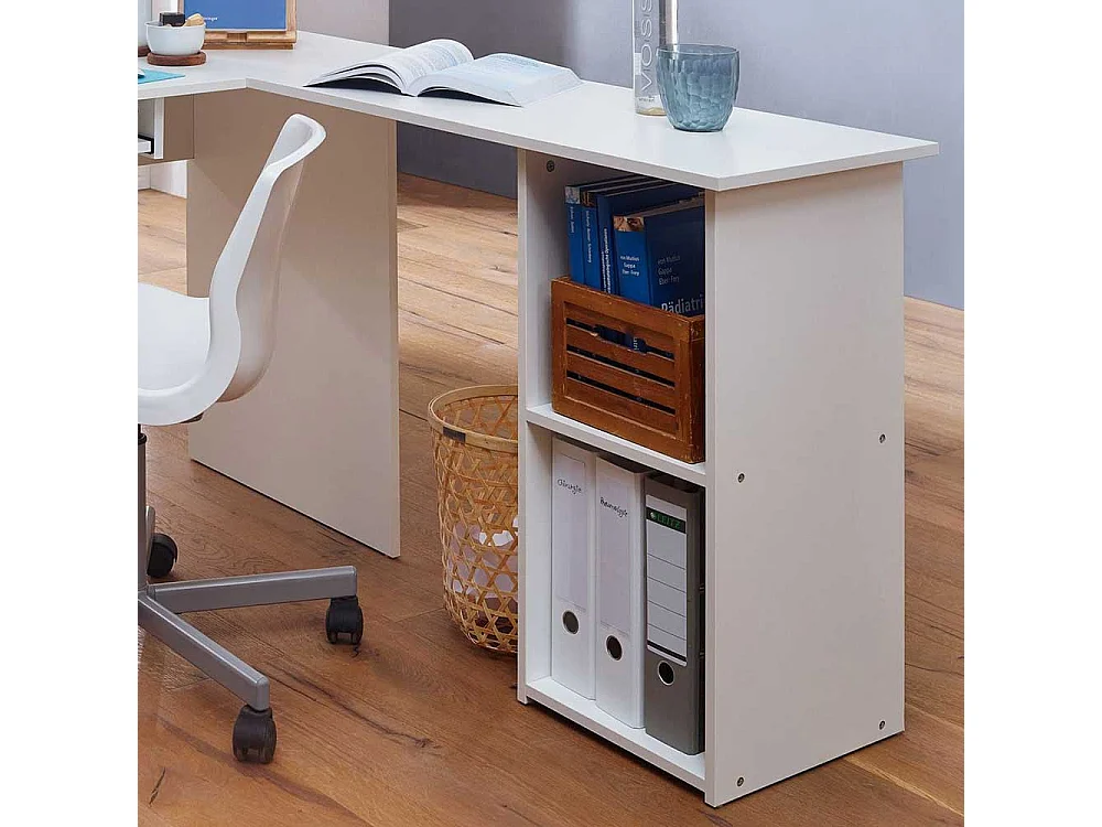 Bürotisch in Weiß Winkelform