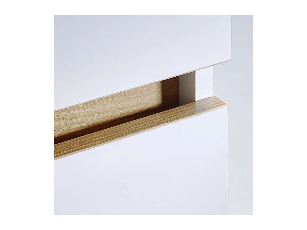 Schreibtisch in Weiß und Eiche Optik 140 cm breit