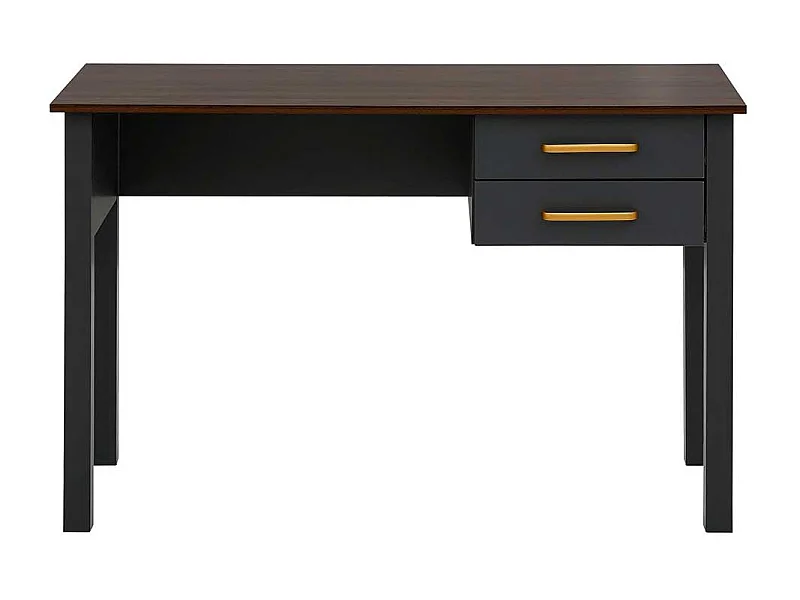 Schreibtisch Bürotisch in Dunkelgrau und Walnussfarben