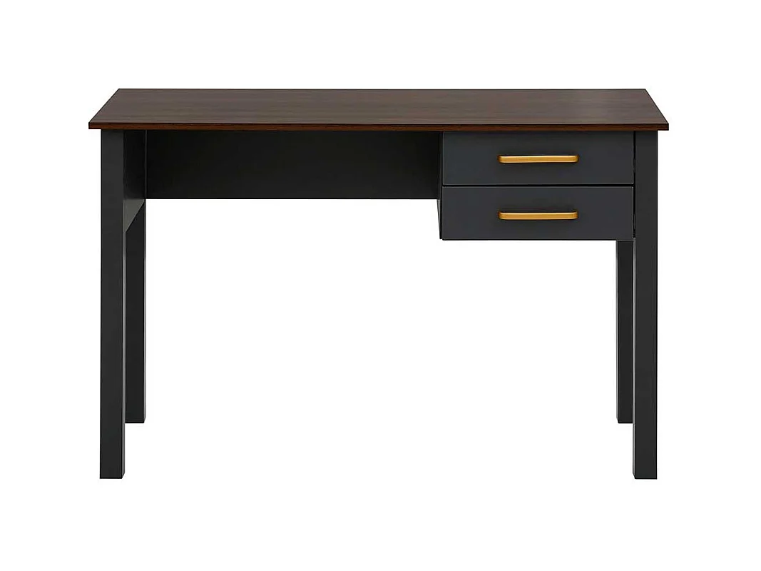 Schreibtisch Bürotisch in Dunkelgrau und Walnussfarben