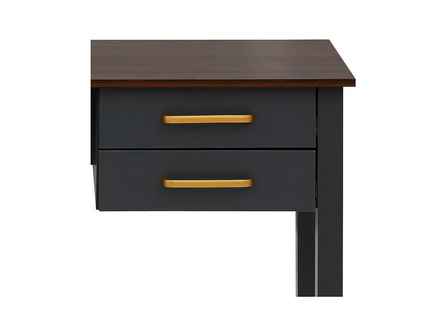 Schreibtisch Bürotisch in Dunkelgrau und Walnussfarben