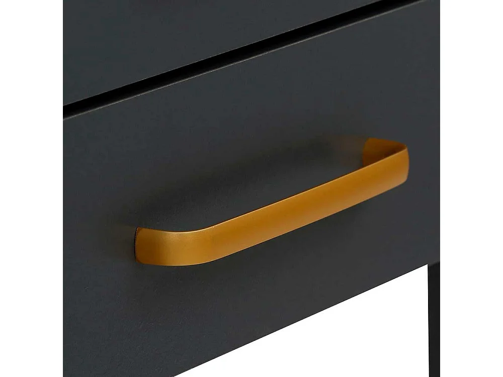 Schreibtisch Bürotisch in Dunkelgrau und Walnussfarben