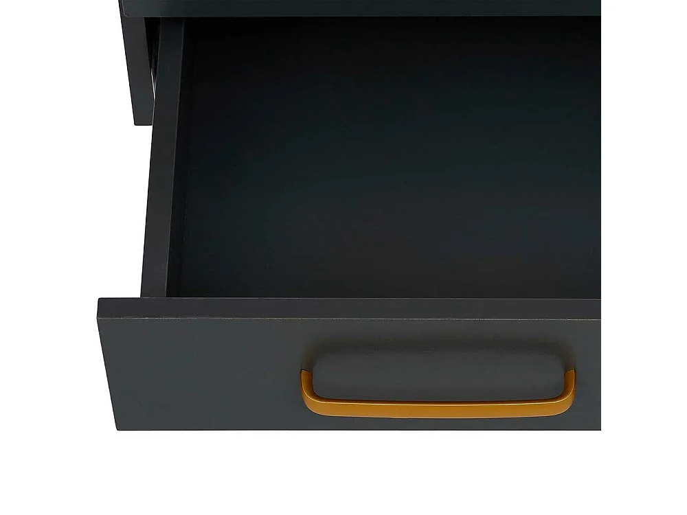 Schreibtisch Bürotisch in Dunkelgrau und Walnussfarben