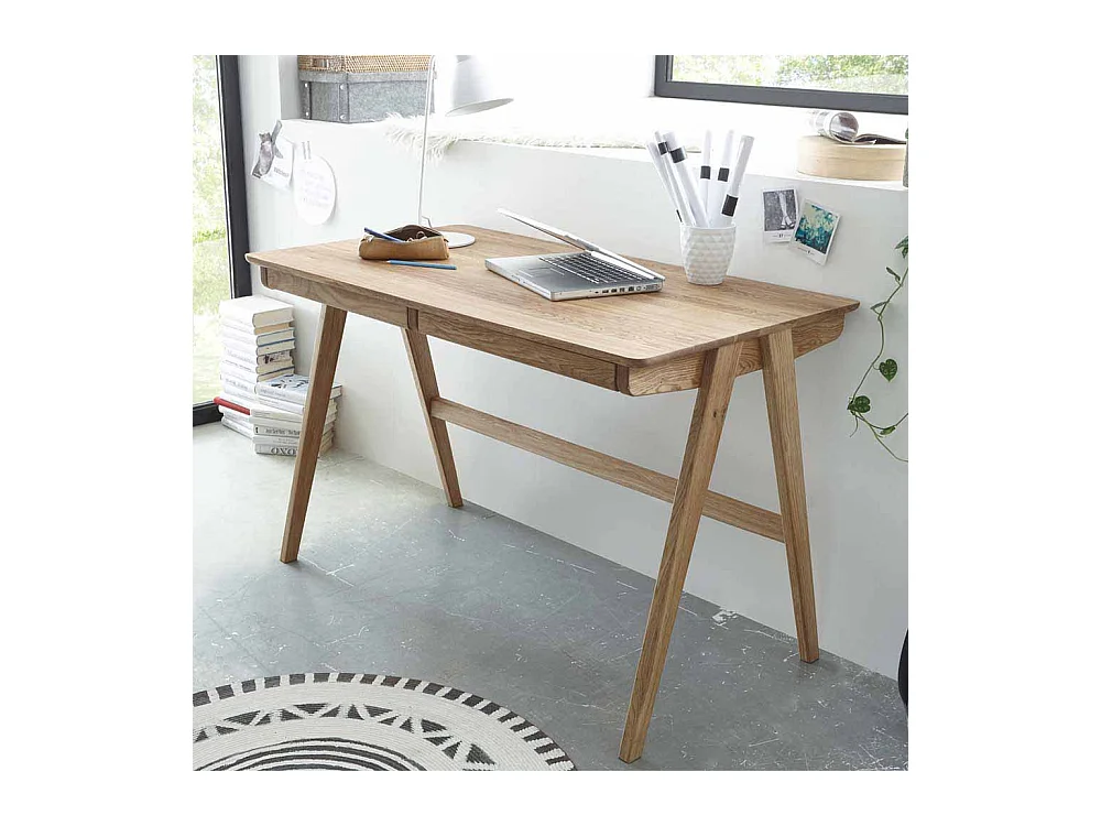 Schreibtisch aus Eiche Massivholz 120 cm