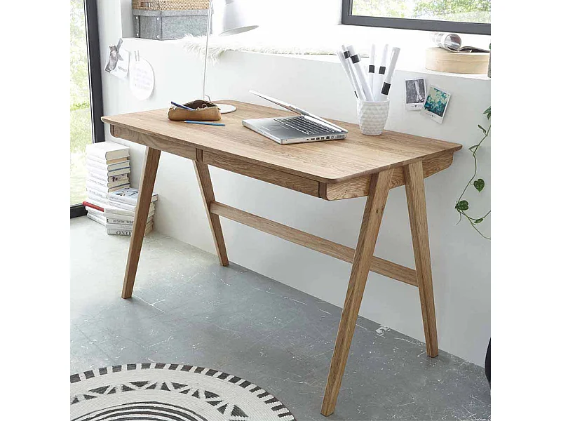 Schreibtisch aus Eiche Massivholz 120 cm