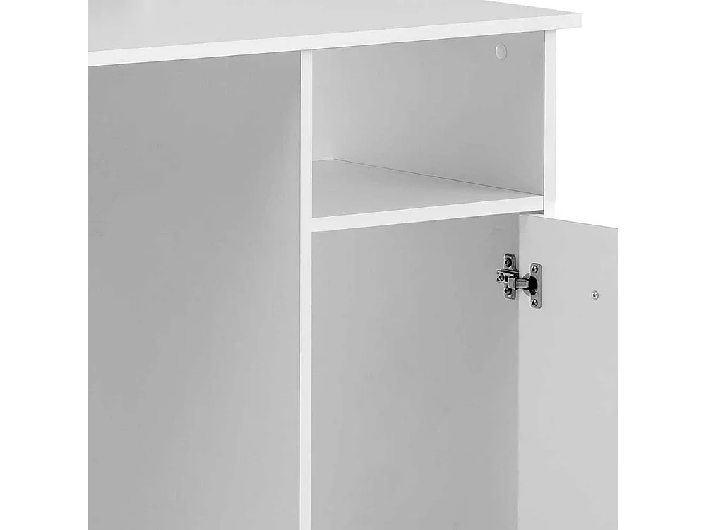 Schülerschreibtisch in Weiß Bildschirmaufsatz