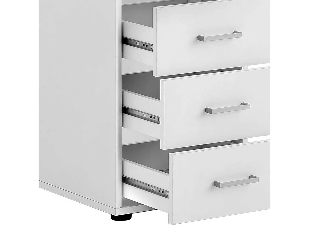 Schülerschreibtisch in Weiß Bildschirmaufsatz