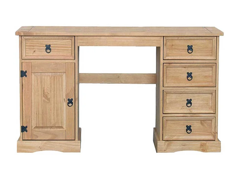 Schreibtisch Honigfarben aus Kiefer Massivholz Landhausstil