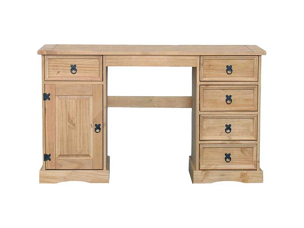 Schreibtisch Honigfarben aus Kiefer Massivholz Landhausstil