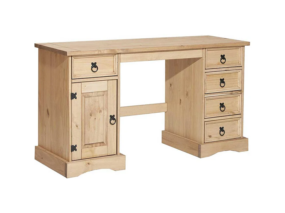 Schreibtisch Honigfarben aus Kiefer Massivholz Landhausstil