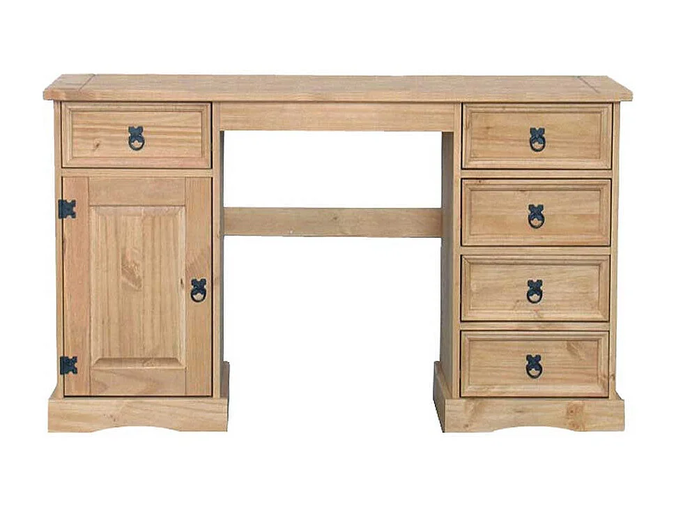 Schreibtisch Honigfarben aus Kiefer Massivholz Landhausstil