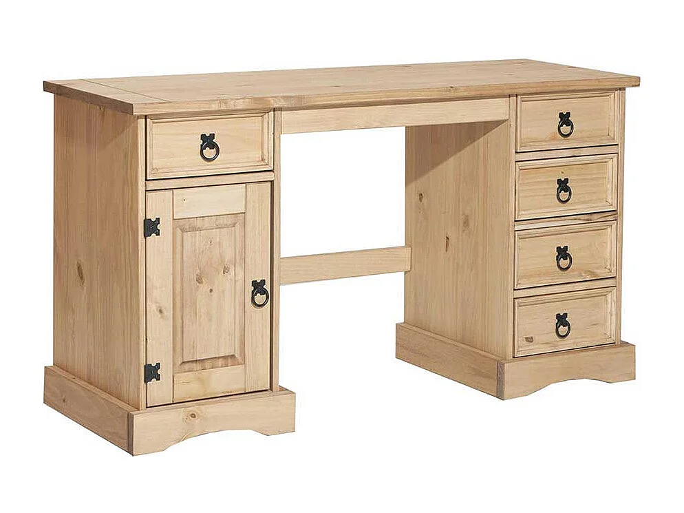 Schreibtisch Honigfarben aus Kiefer Massivholz Landhausstil