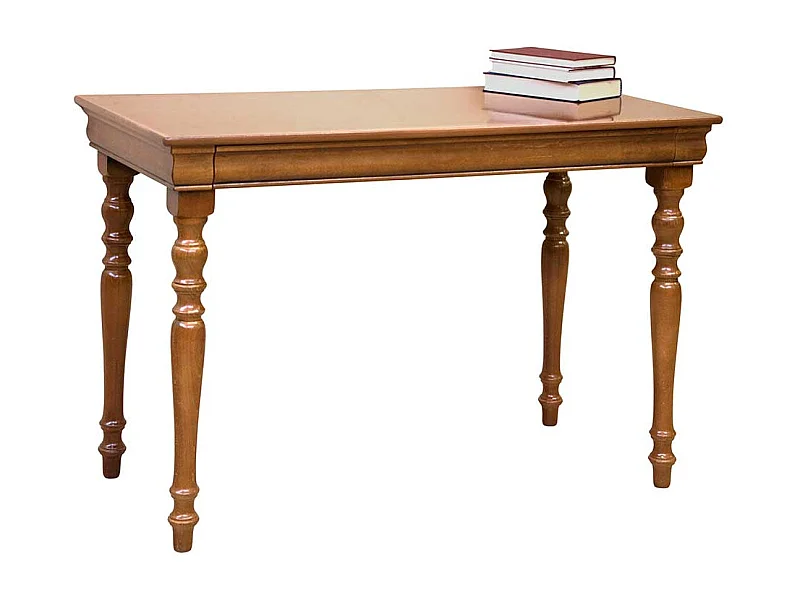 Klassischer Holz Schreibtisch in Nussbaumfarben 110 cm breit