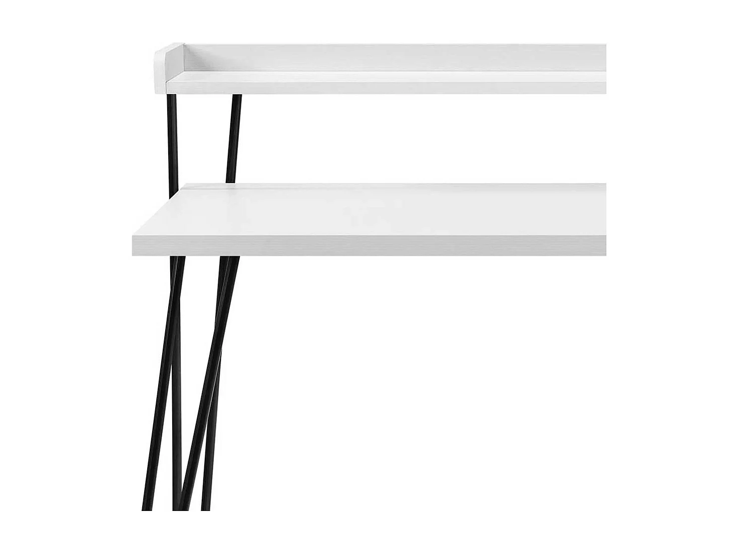 Retrostil Laptopschreibtisch in Weiß und Schwarz 90 cm hoch