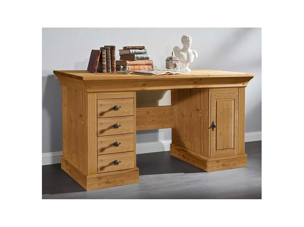Schreibtisch aus Kiefer teilmassiv Landhaus