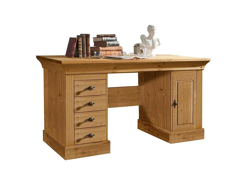 Schreibtisch aus Kiefer teilmassiv Landhaus