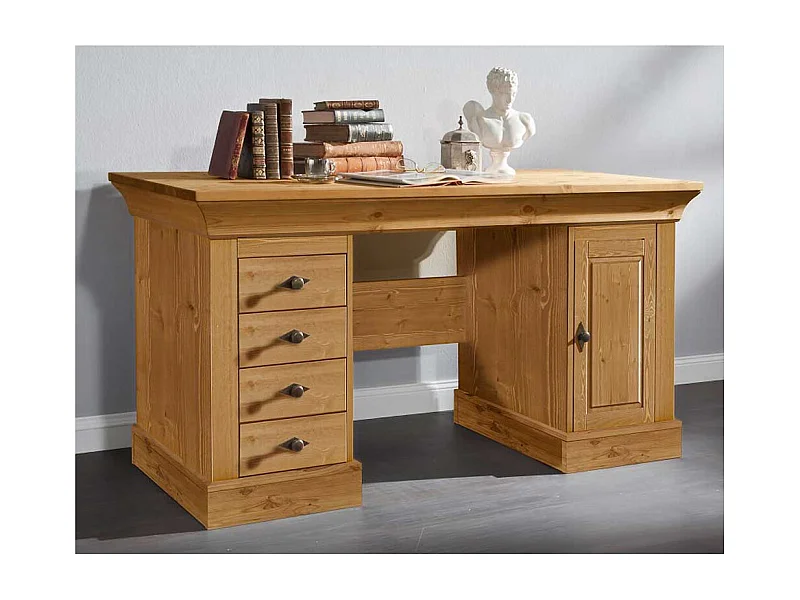 Schreibtisch aus Kiefer teilmassiv Landhaus