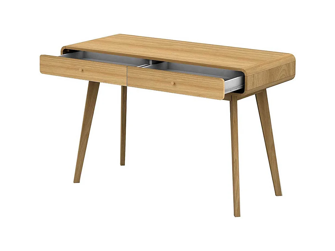 Skandi Jugendschreibtisch in Eichefarben zwei Schubladen