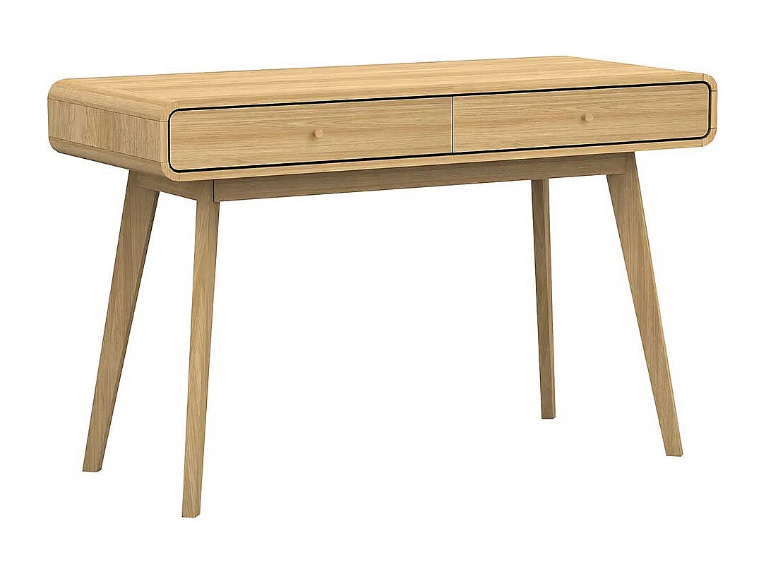 Skandi Jugendschreibtisch in Eichefarben zwei Schubladen