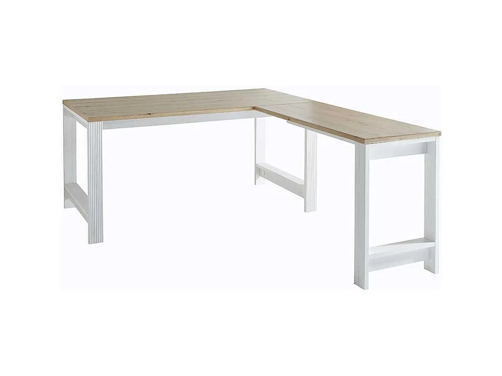 Schreibtisch Set im Landhausstil Weiß & Eichefarben (dreiteilig)