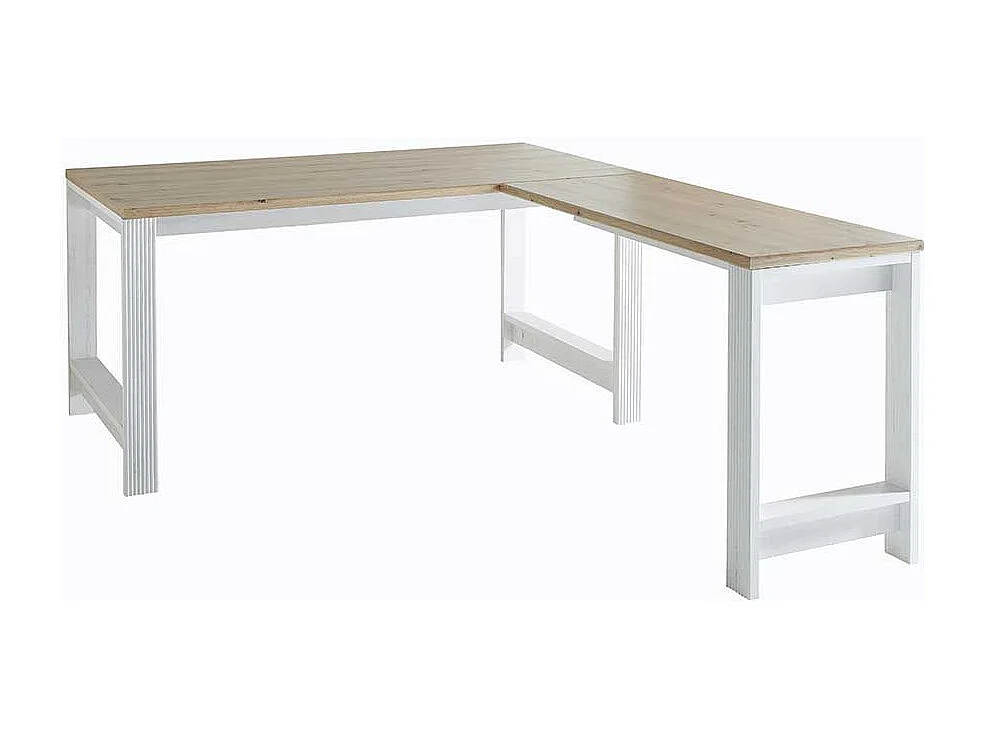 Schreibtisch Set im Landhausstil Weiß & Eichefarben (dreiteilig)