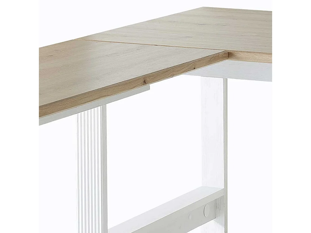 Schreibtisch Set im Landhausstil Weiß & Eichefarben (dreiteilig)