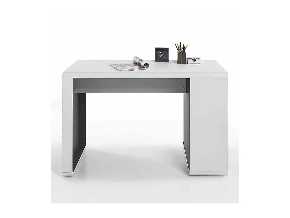 Schreibtisch mit integriertem Regal Weiß Anthrazit