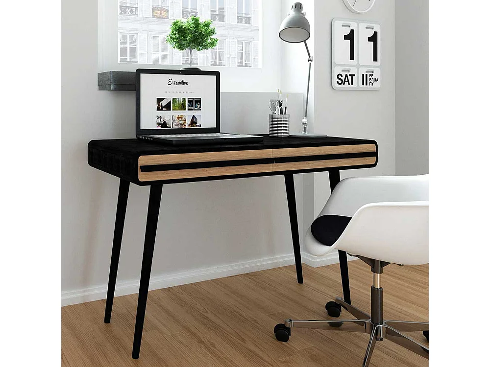 Schreibtisch Designschreibtisch mit zwei Schubladen 120 cm breit