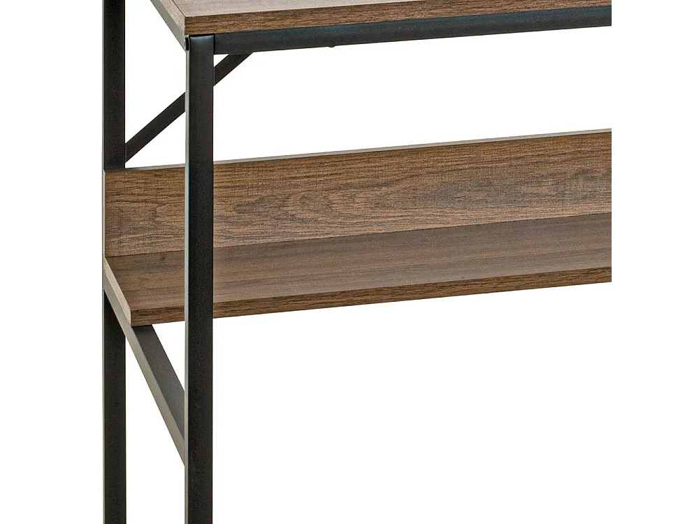 Schreibtisch mit Ablage in Eichefarben Schwarz