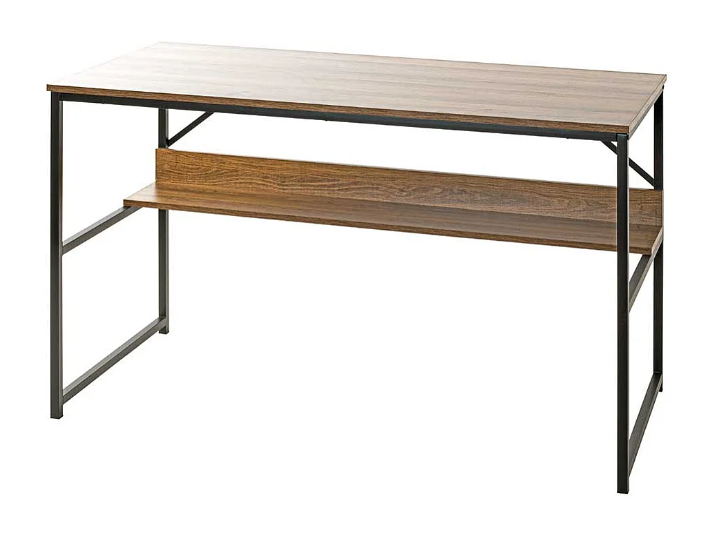 Schreibtisch mit Ablage in Eichefarben Schwarz